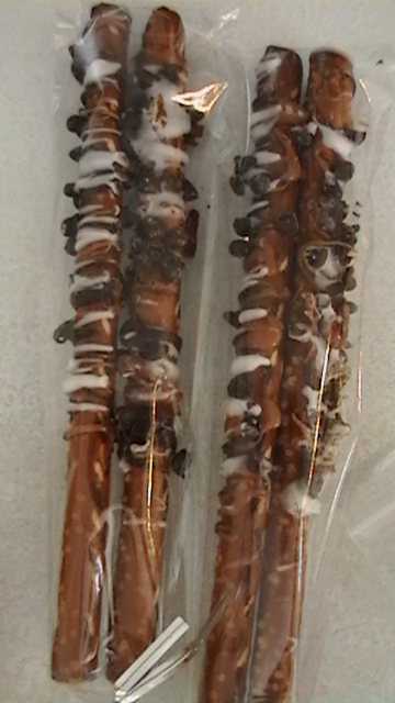 Chocolate & Caramel covered Pretzels 
