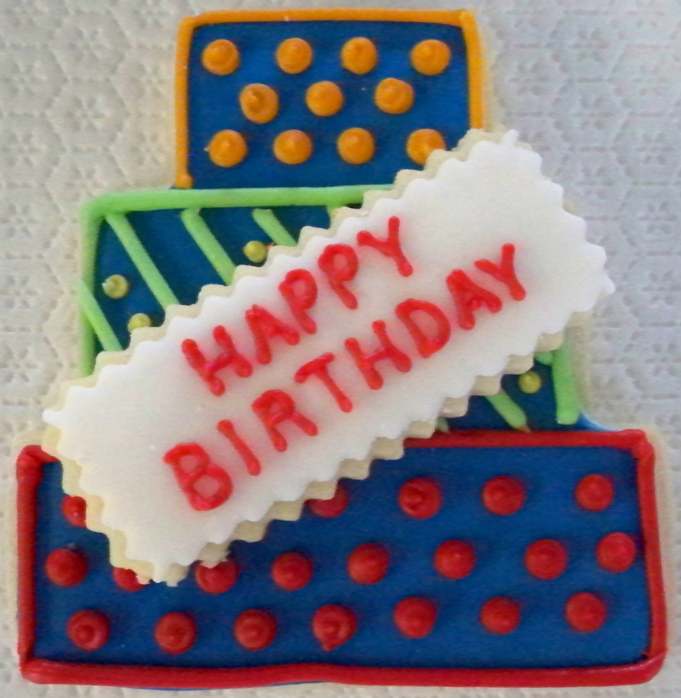(22)Poka Dotted Birthday Cake

