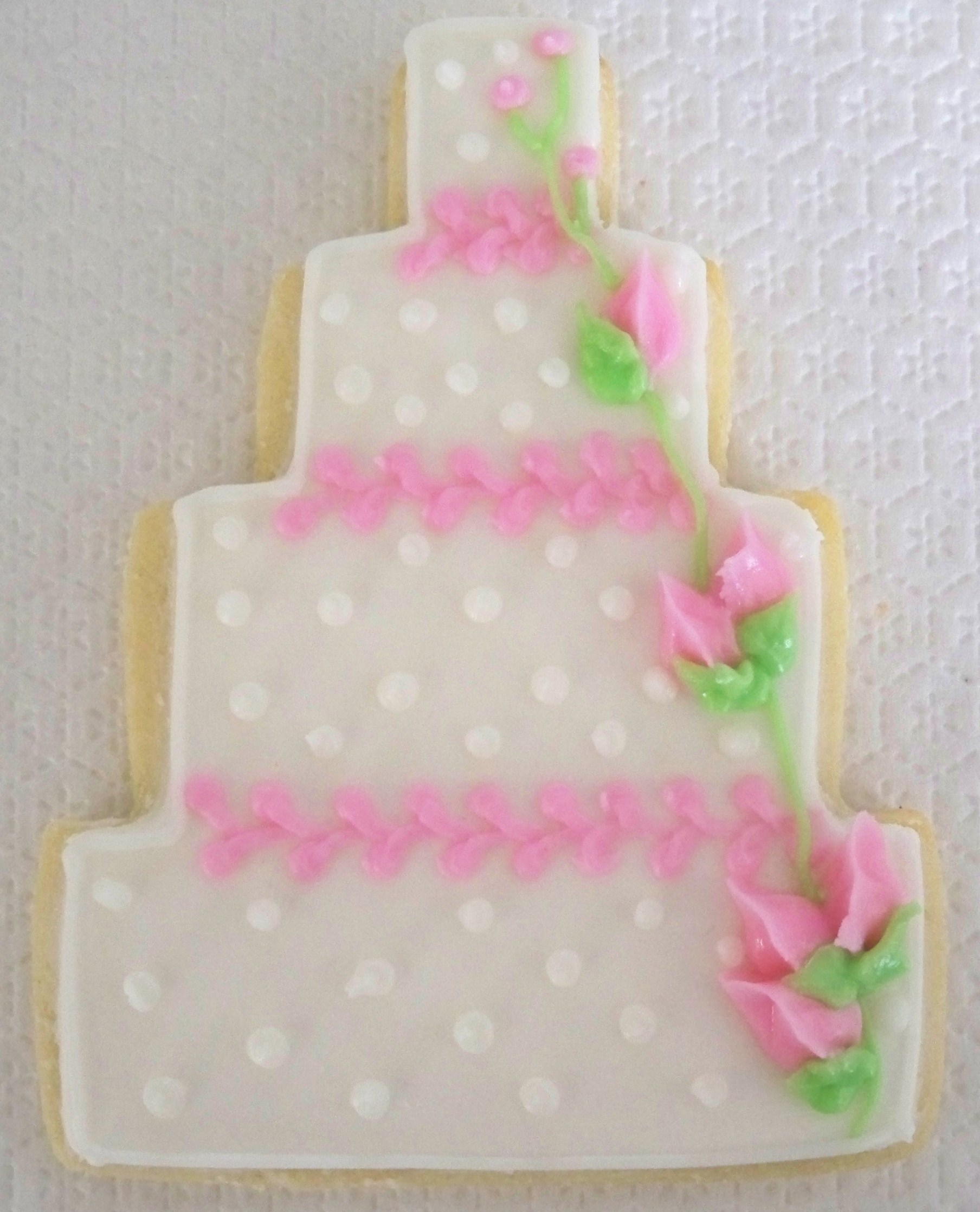 (8)Wedding Cake Pink Roses
